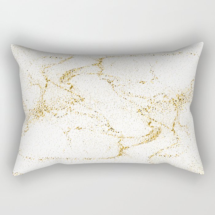 Gold Glitter - White Background Rectangular Pillow