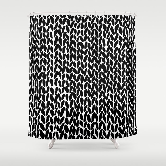 Hand Knitted Black S Shower Curtain