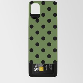 Green & Black Polka Dot Spots Pattern Android Card Case
