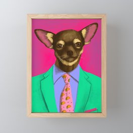 Office Chihuahua Framed Mini Art Print