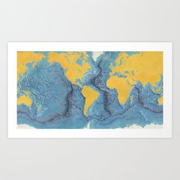 World Ocean Floor Panorama from MARIE'S OCEAN Art Print