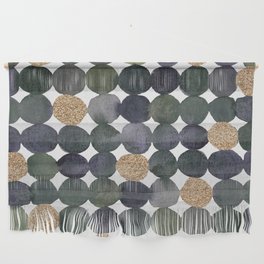 Dots pattern - kaki and copper Wall Hanging