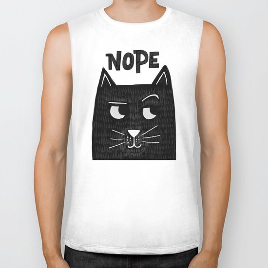 nope kitty Biker Tank