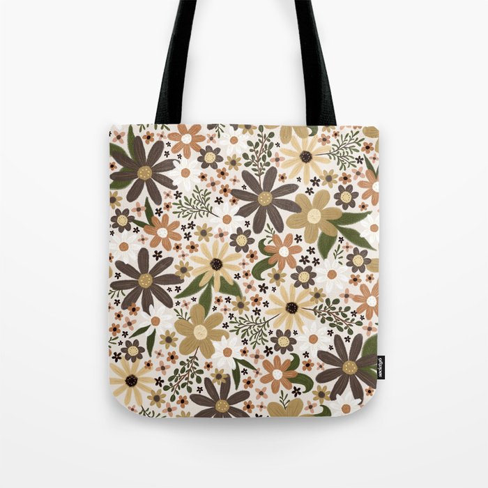 earthy floral Tote Bag