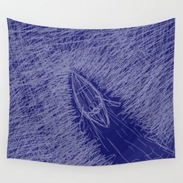 Boat on a river Wall Tapestry