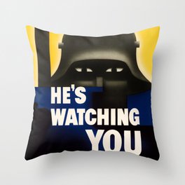 He's Watching You - WW2 Throw Pillow