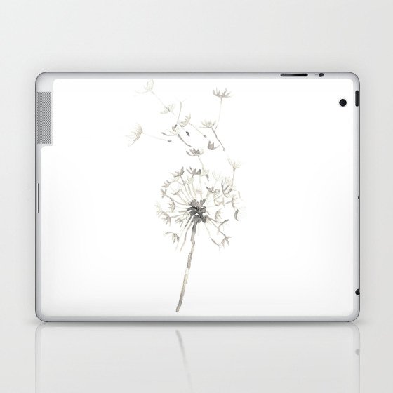 Dandelion flowers Watercolor Painting Laptop & iPad Skin