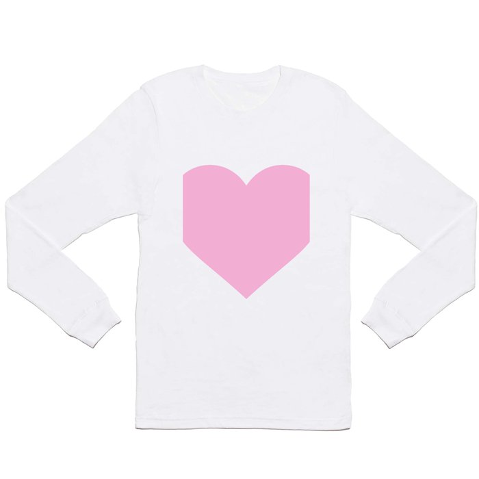 Heart (Pink & White) Long Sleeve T Shirt