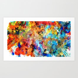 abstract drawing by hand oil paints. background, texture Art Print