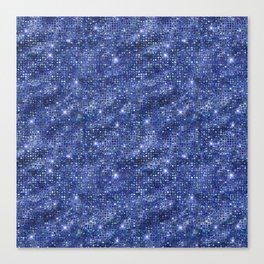 Blue Diamond Studded Glam Pattern Canvas Print