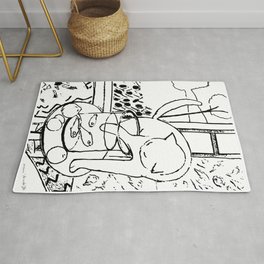 Henri Matisse, Le Chat Aux Poissons Rouges 1914, (The Cat With Red Fishes), Artwork, Men, Women, You Rug | Matissedance, Matisseart, Matissecat, Francispicabia, Graphicdesign, Catmatisse, Hmatisse, Cathunting, Picassocat, Matissecutouts 
