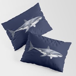 WHITE SHARK (navy blue) Pillow Sham