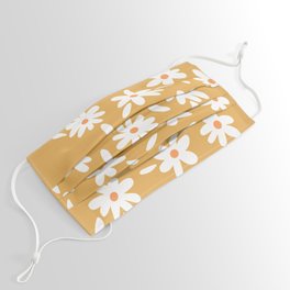 Daisy Patch Floral Prints on Yellow Face Mask