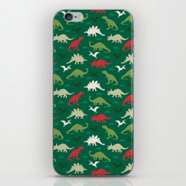 Dinosaurs Ready for Christmas iPhone Skin