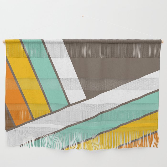 Retro 70s Stripes  -  Abstract Geometric Design Wall Hanging