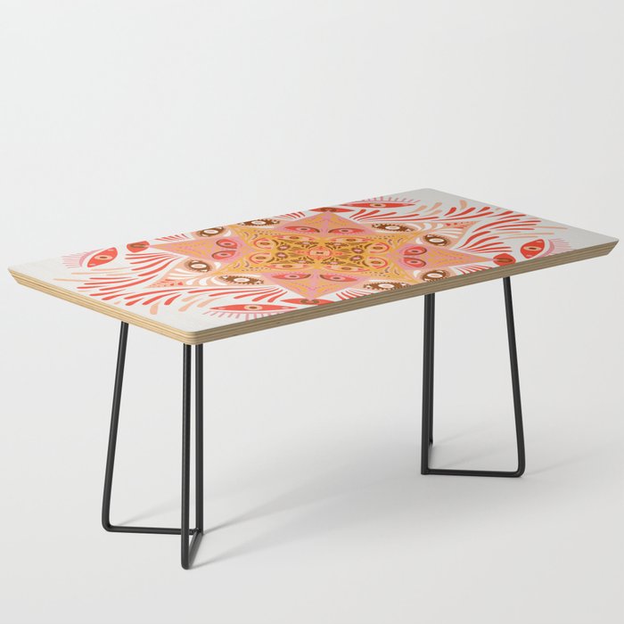 Optical Mandala – Pink & Peach Coffee Table