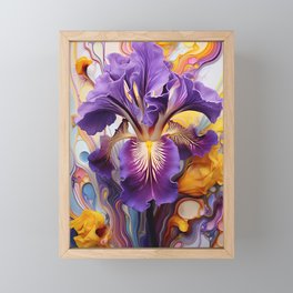 Iris Flower Mixing with Paint Framed Mini Art Print