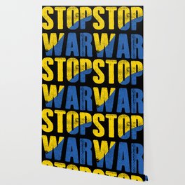 Stop war quote with ukrainian banner Wallpaper