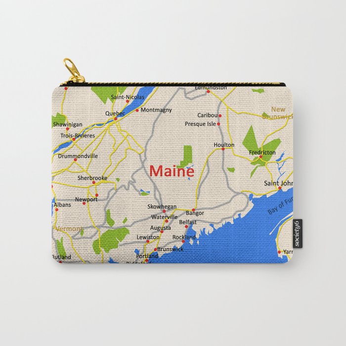 Map of Maine state, USA Carry-All Pouch