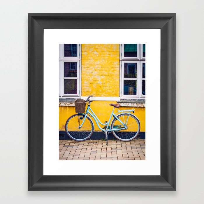 Bike and yellow Framed Art Print
