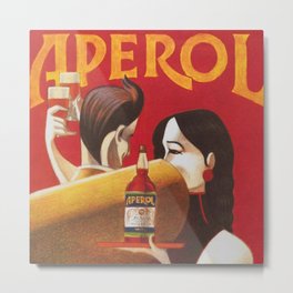 Aperol Alcohol Aperitif Spritz alcholic beverages Vintage Advertising Poster kitchen & dining room Metal Print