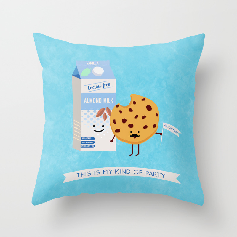 Milk And Cookie Throw Pillow By Amaedesigns Society6