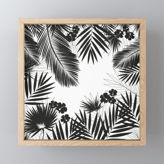 Black & White Palms Framed Mini Art Print