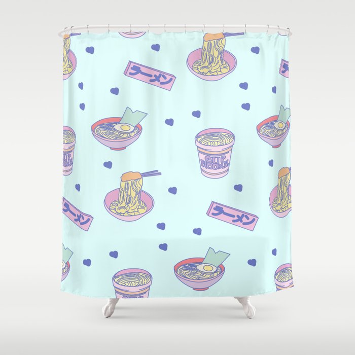 Pastel Ramen Pattern Shower Curtain