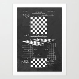 Chess Checkerboard Antique Patent Art Print