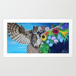 Life in Death: The Great Horned Owl Art Print