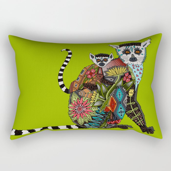 ring tailed lemur love lime Rectangular Pillow