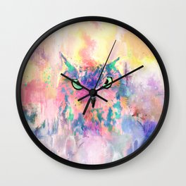 Watercolor eagle owl abstract paint Wall Clock