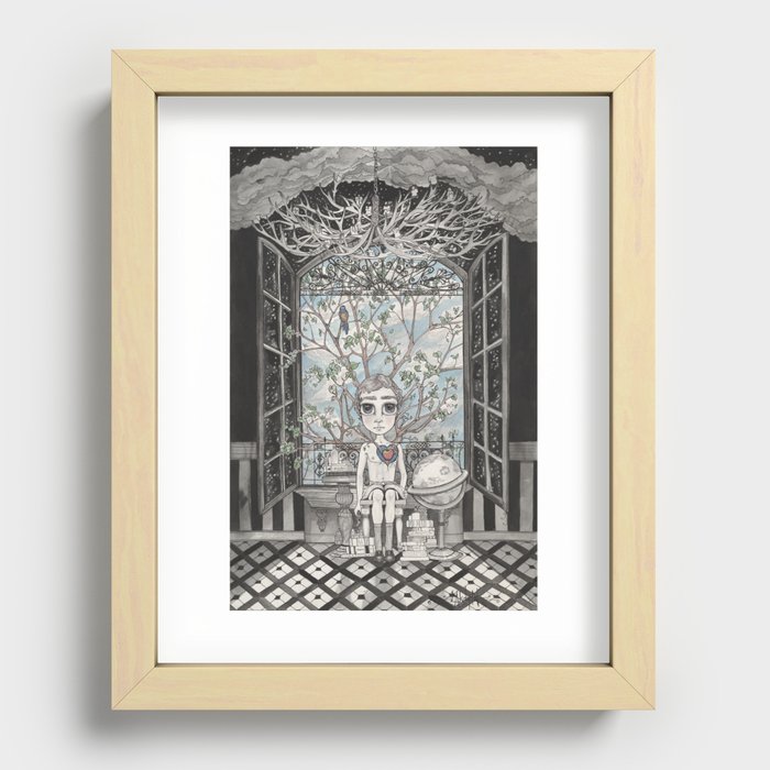The Boy With An Apple Where His Heart Should Be Recessed Framed Print