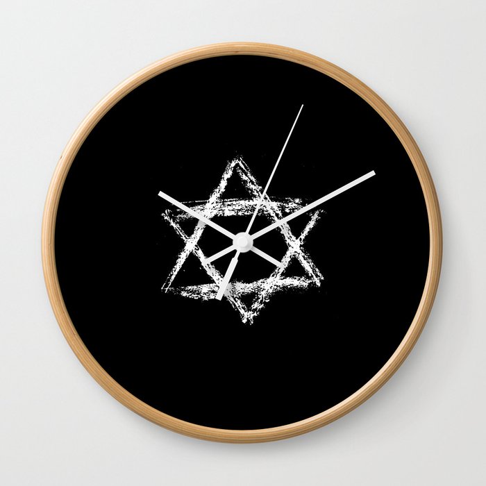 Star of David 22- Jerusalem -יְרוּשָׁלַיִם,israel,hebrew,judaism,jew,david,magen david Wall Clock