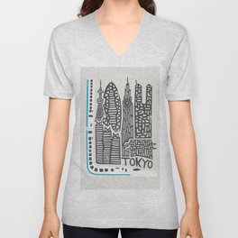 Tokyo Cityscape V Neck T Shirt
