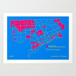 Map: Detroit Future City "Neighborhoods" Art Print