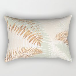 My blush and copper abstract Aloha Tropical Jungle Palm Garden Rectangular Pillow