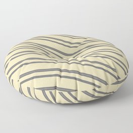 [ Thumbnail: Dim Gray & Tan Colored Striped/Lined Pattern Floor Pillow ]