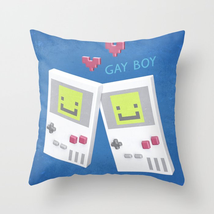 Game Boy Gay Boy Throw Pillow