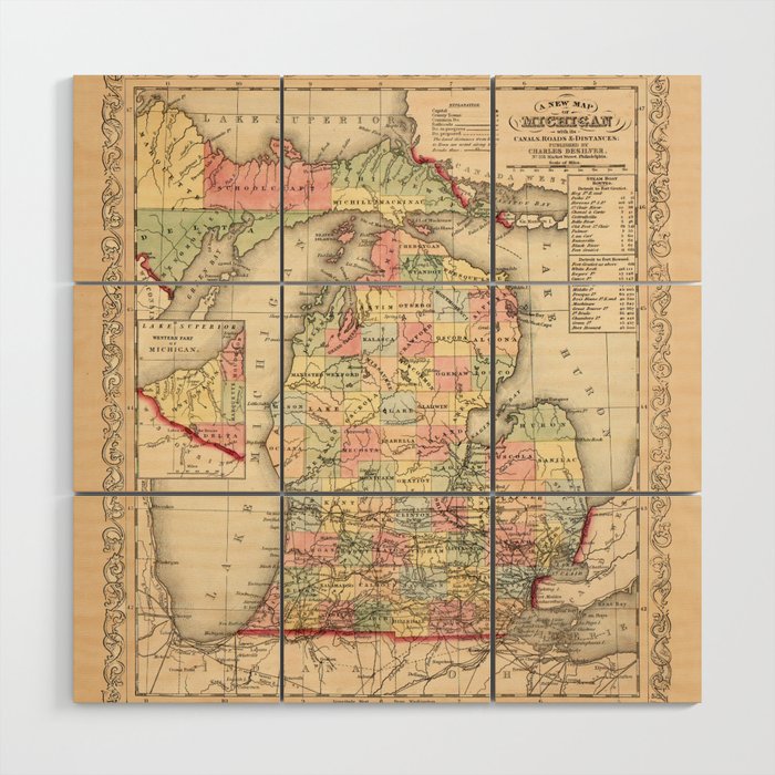 Map Of Michigan 1856