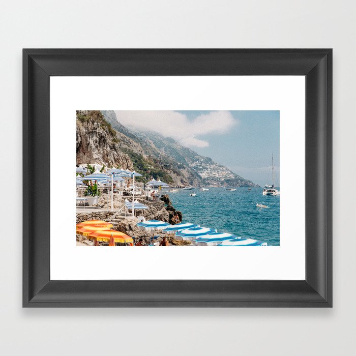 Beach Club in Positano Framed Art Print