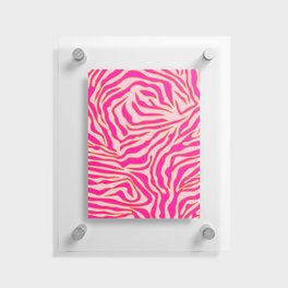 Zebra Print Pink And Orange Zebra Stripes Wild Animal Print Preppy Decor Modern Zebra Pattern Floating Acrylic Print