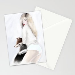 women_fox Stationery Cards