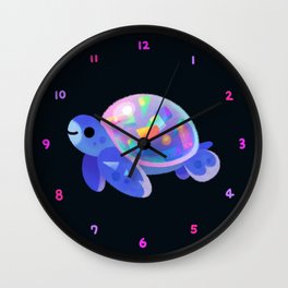 Jewel turtle - pastel Wall Clock