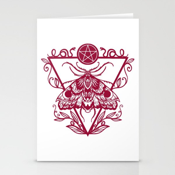 Moth & Pentagram Art Stationery Cards