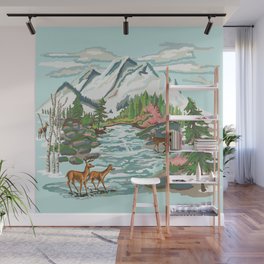 Paint by Number Mountain Medow Wall Mural