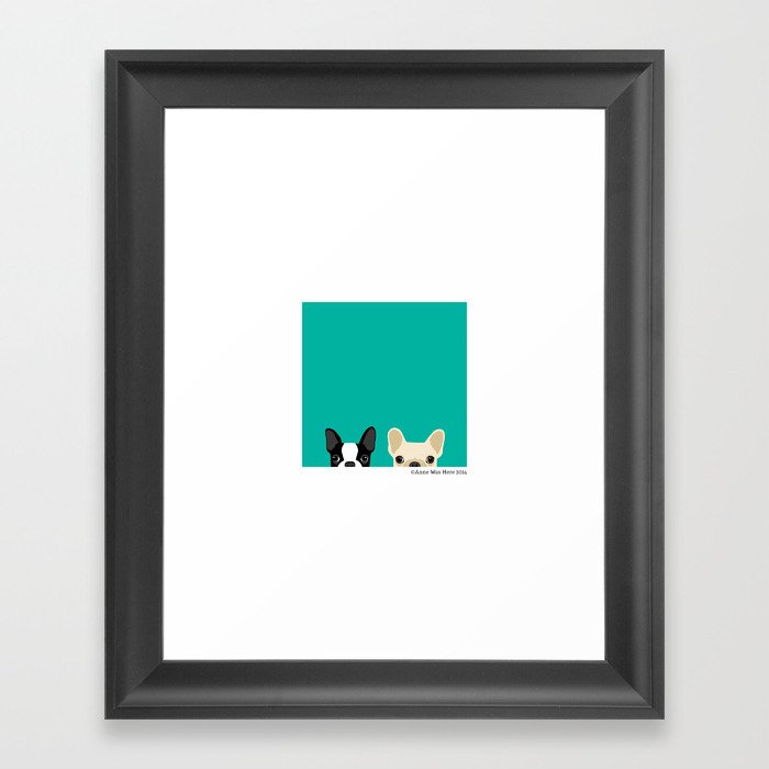 Boston Terrier & French Bulldog 2 Framed Art Print