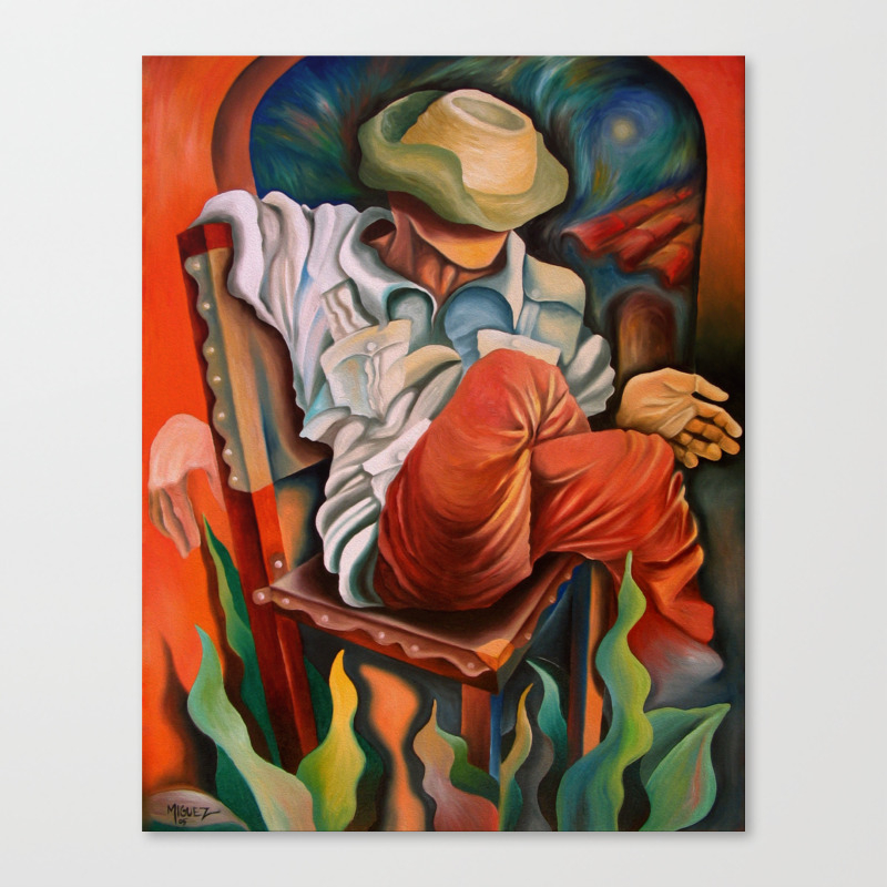 Waiting For Better Times Cuban Art Painting By Miguez Canvas