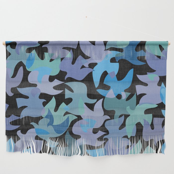 Modern Birds / Vintage Cut Outs in Moody Shades Wall Hanging