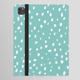 Speckle Polka Dot Pattern (white/robins egg blue) iPad Folio Case